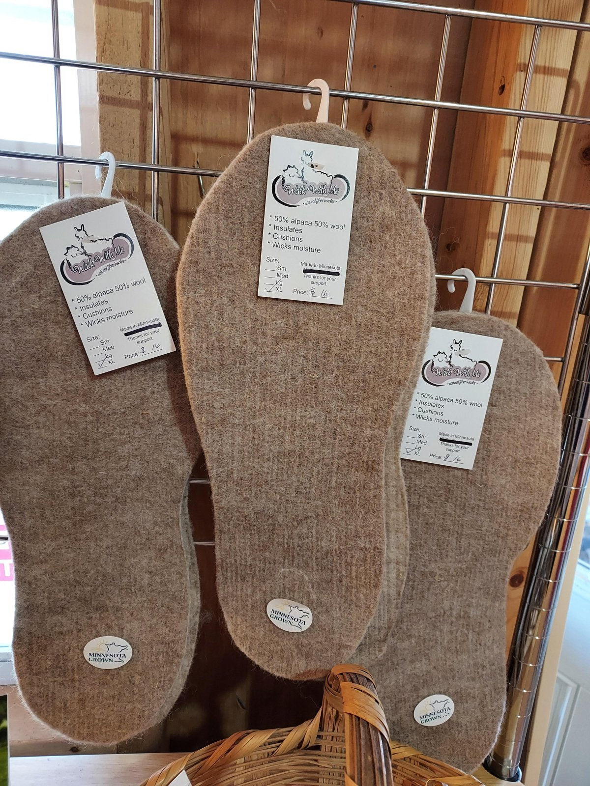 alpaca and wool felted insoles